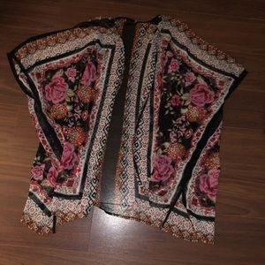 Floral print kimono